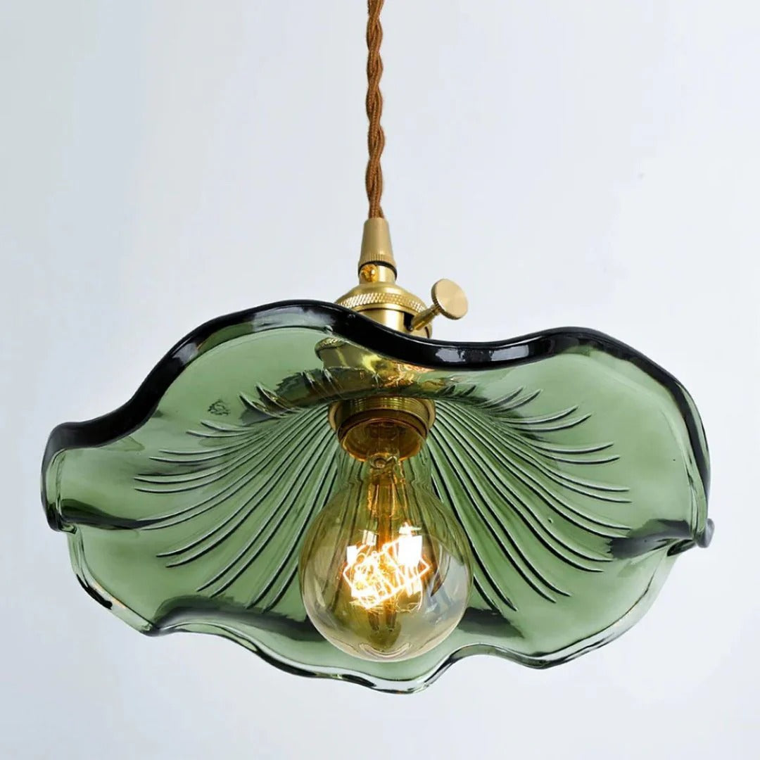 Vintage Bloemvormige Glazen Hanglamp