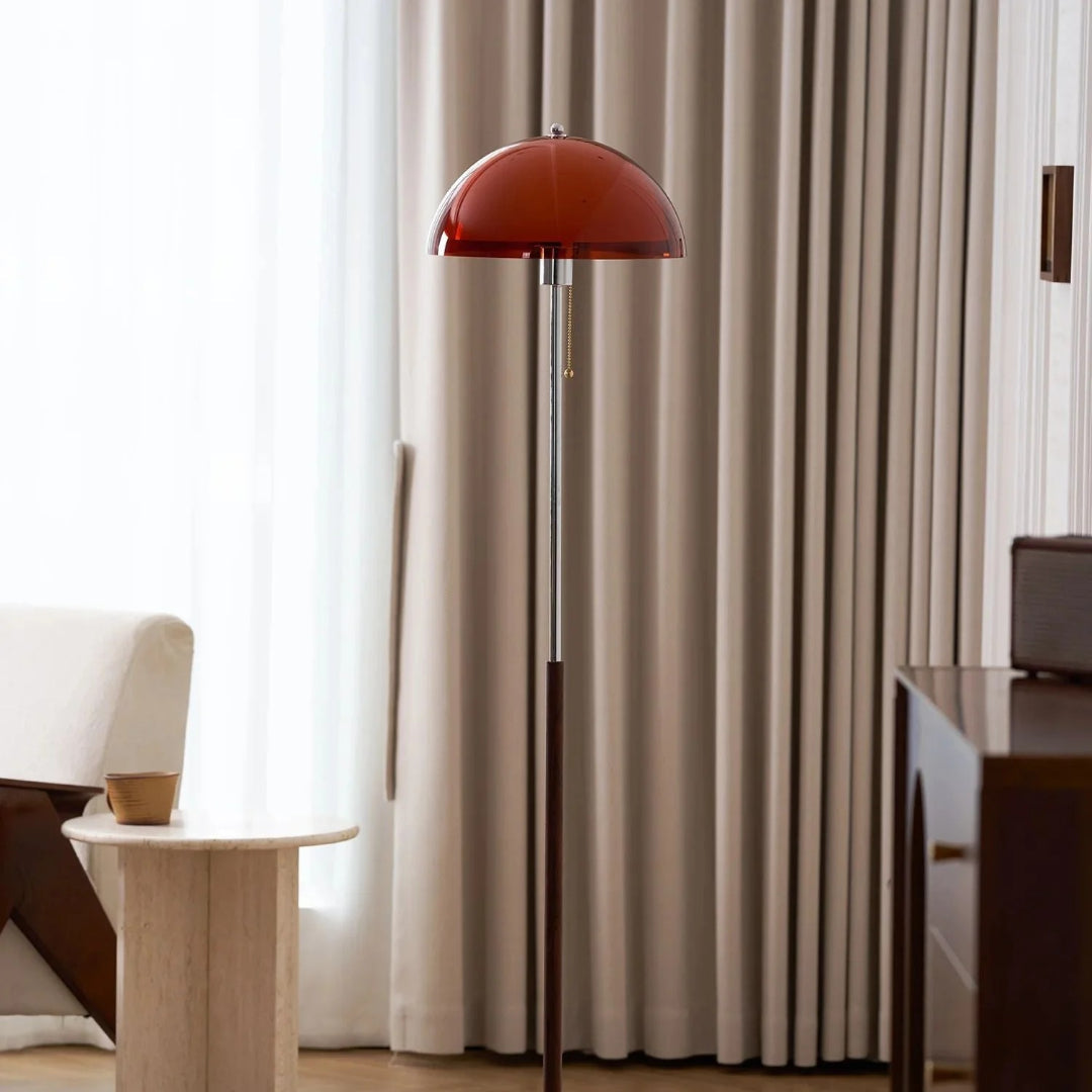 Retro metalen koepel vloerlamp
