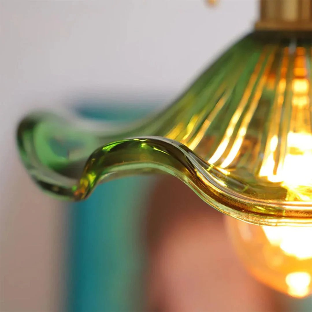 Vintage Bloemvormige Glazen Hanglamp