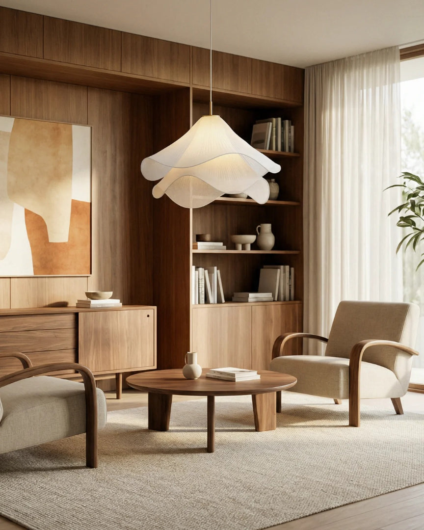 Contemporaine stoffen hanglamp