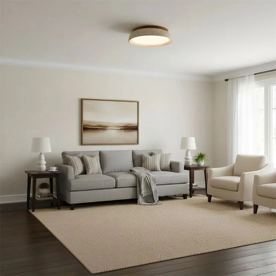 Ronde stenen plafondlamp