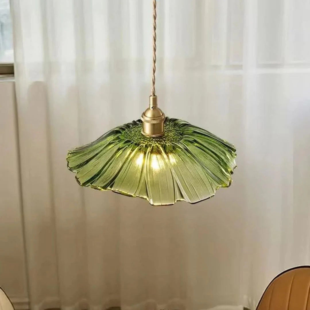 Glazen bloemen hanglamp