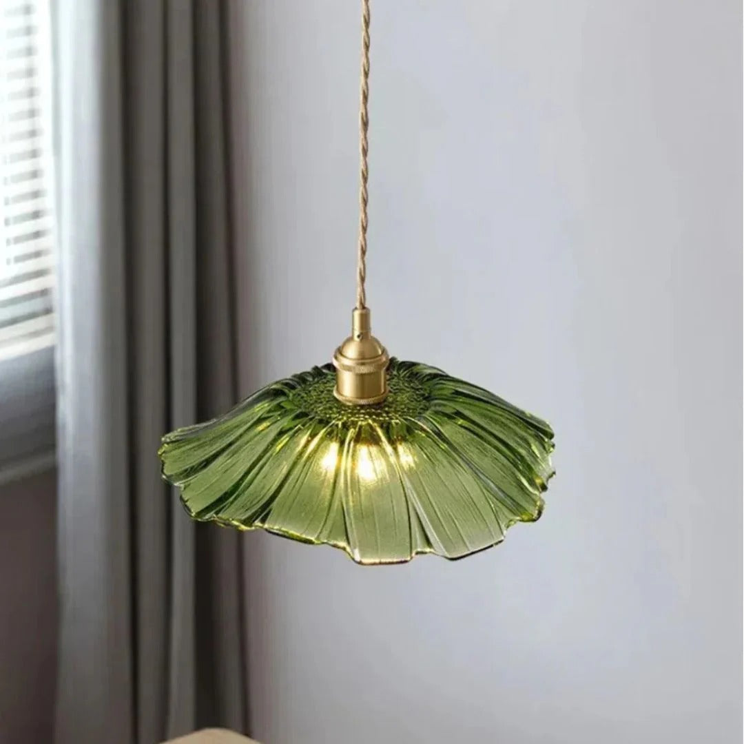 Glazen bloemen hanglamp