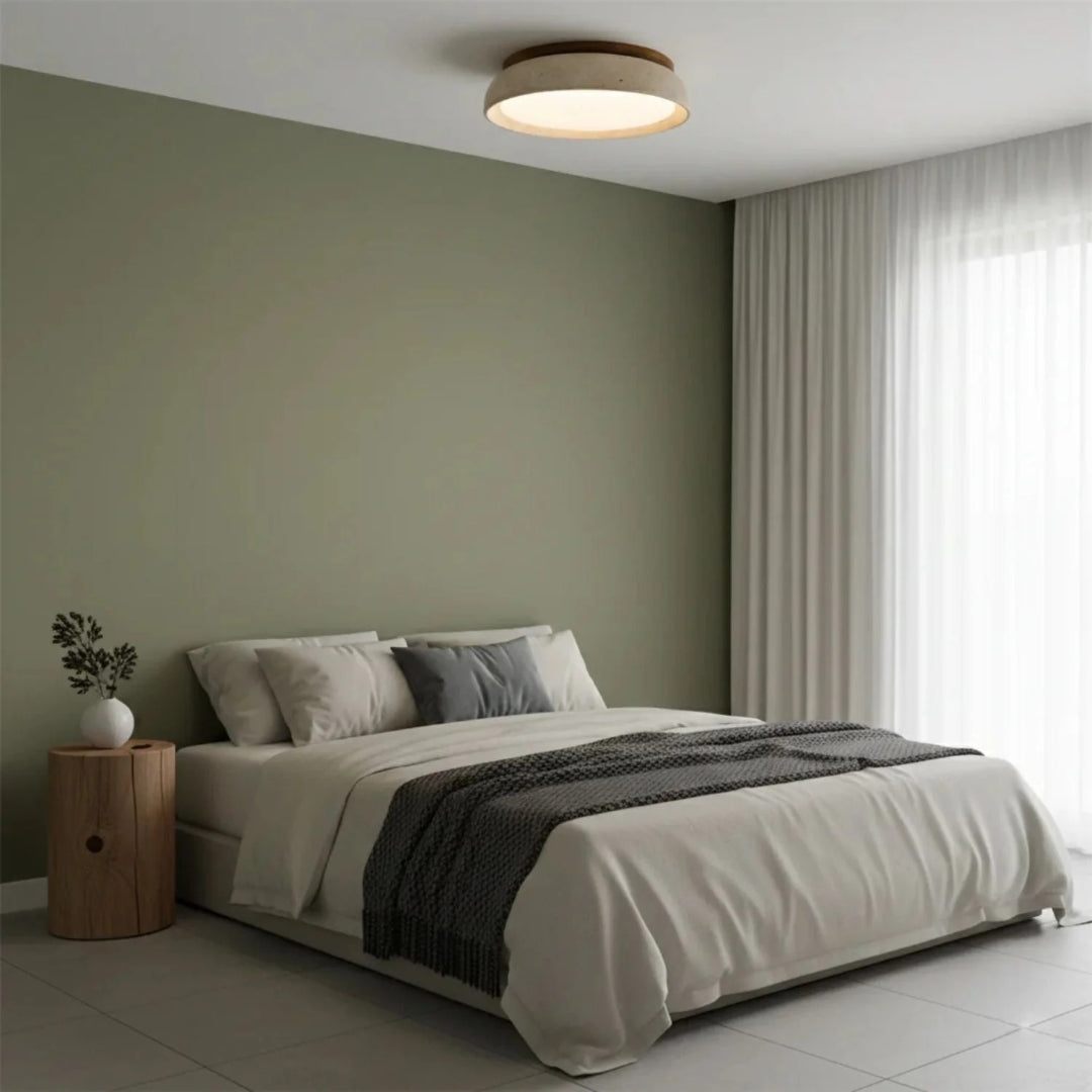 Ronde stenen plafondlamp