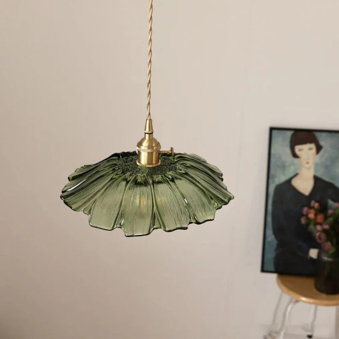 Glazen bloemen hanglamp