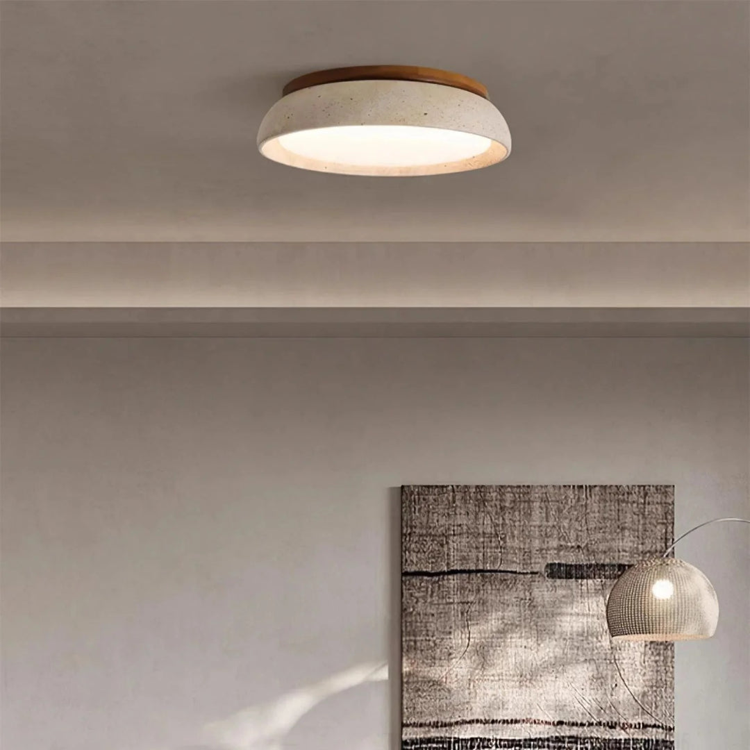 Ronde stenen plafondlamp
