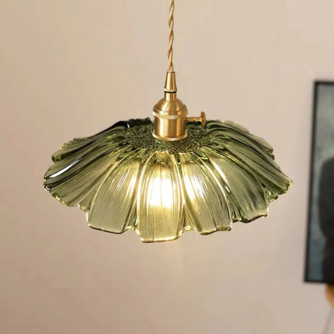 Glazen bloemen hanglamp