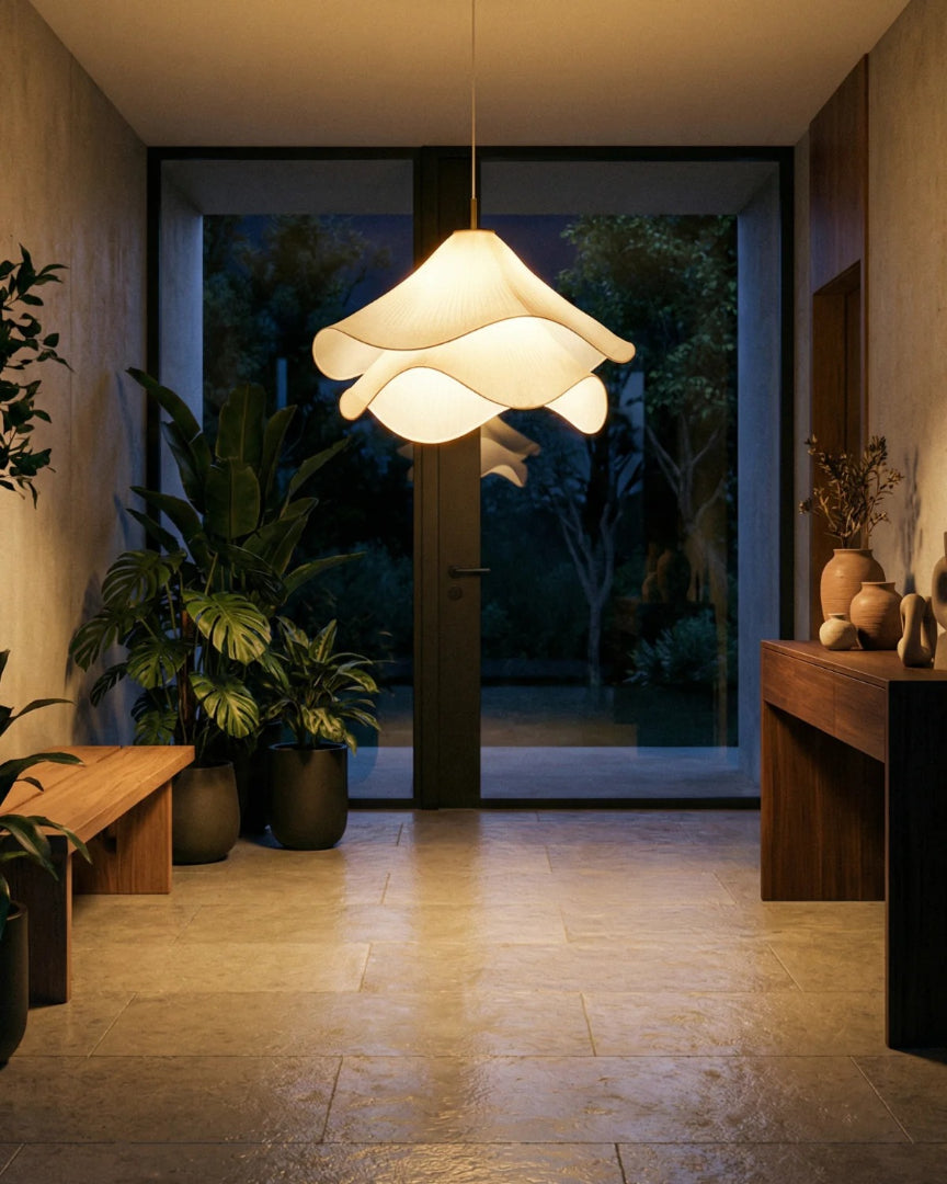 Contemporaine stoffen hanglamp