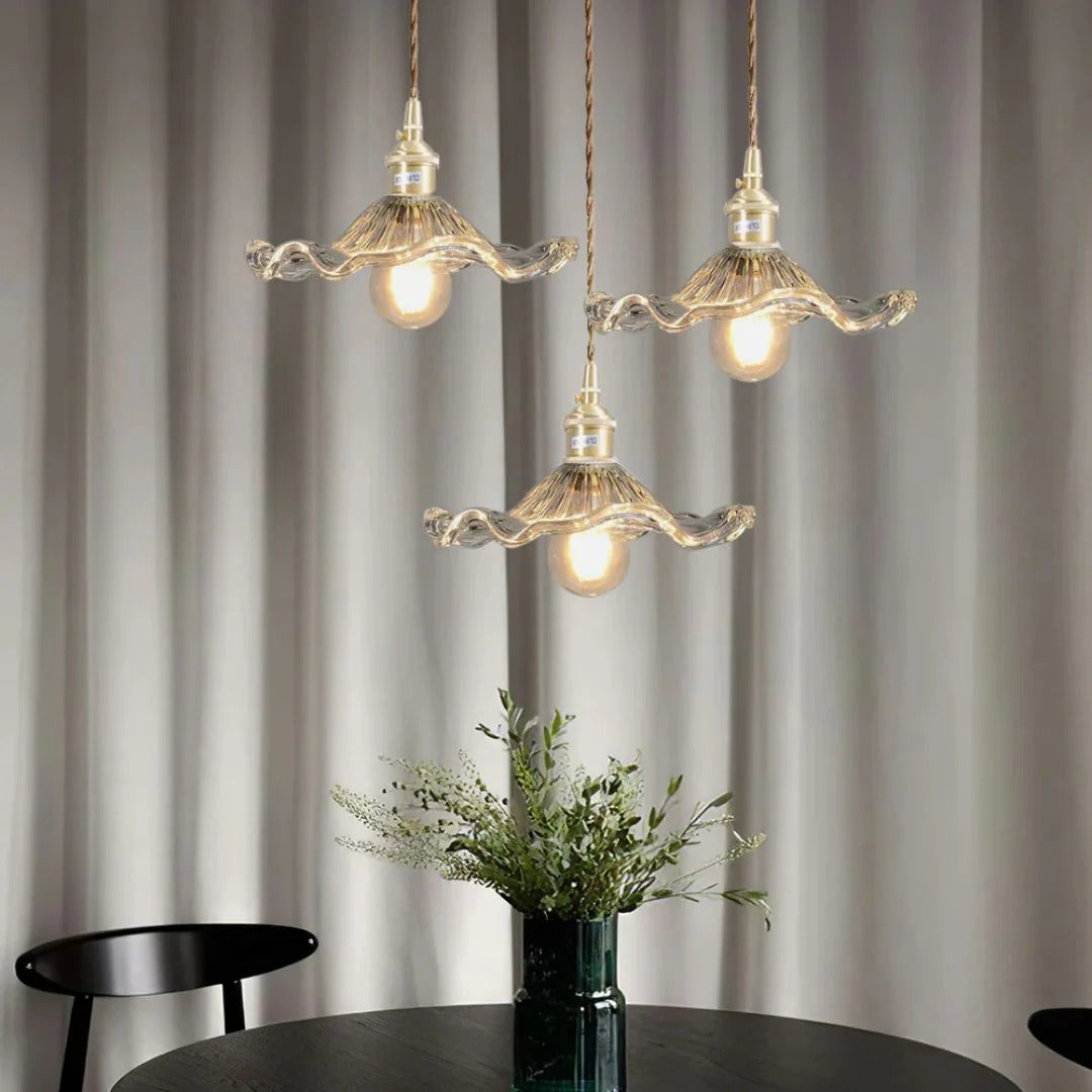 Vintage Bloemvormige Glazen Hanglamp