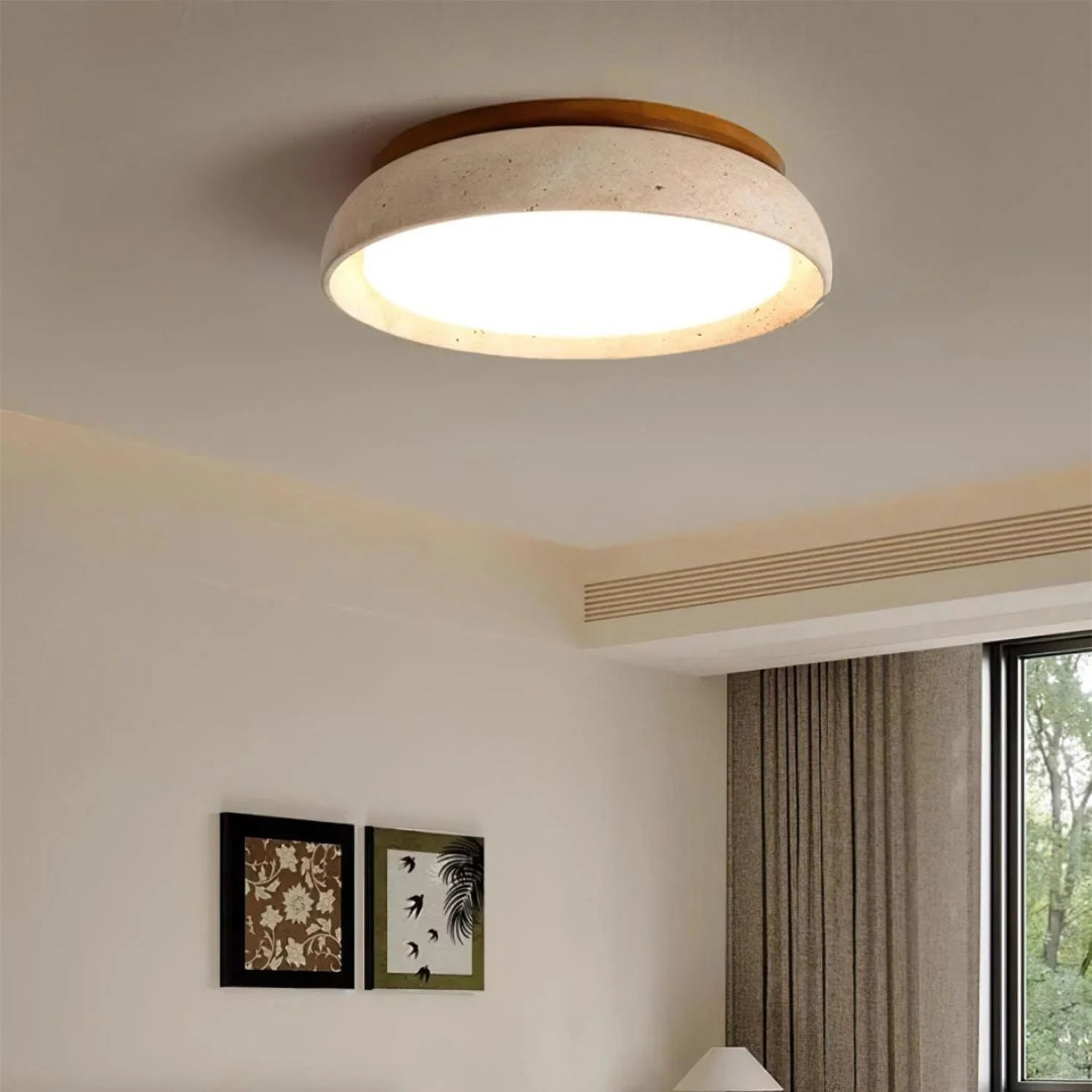 Ronde stenen plafondlamp