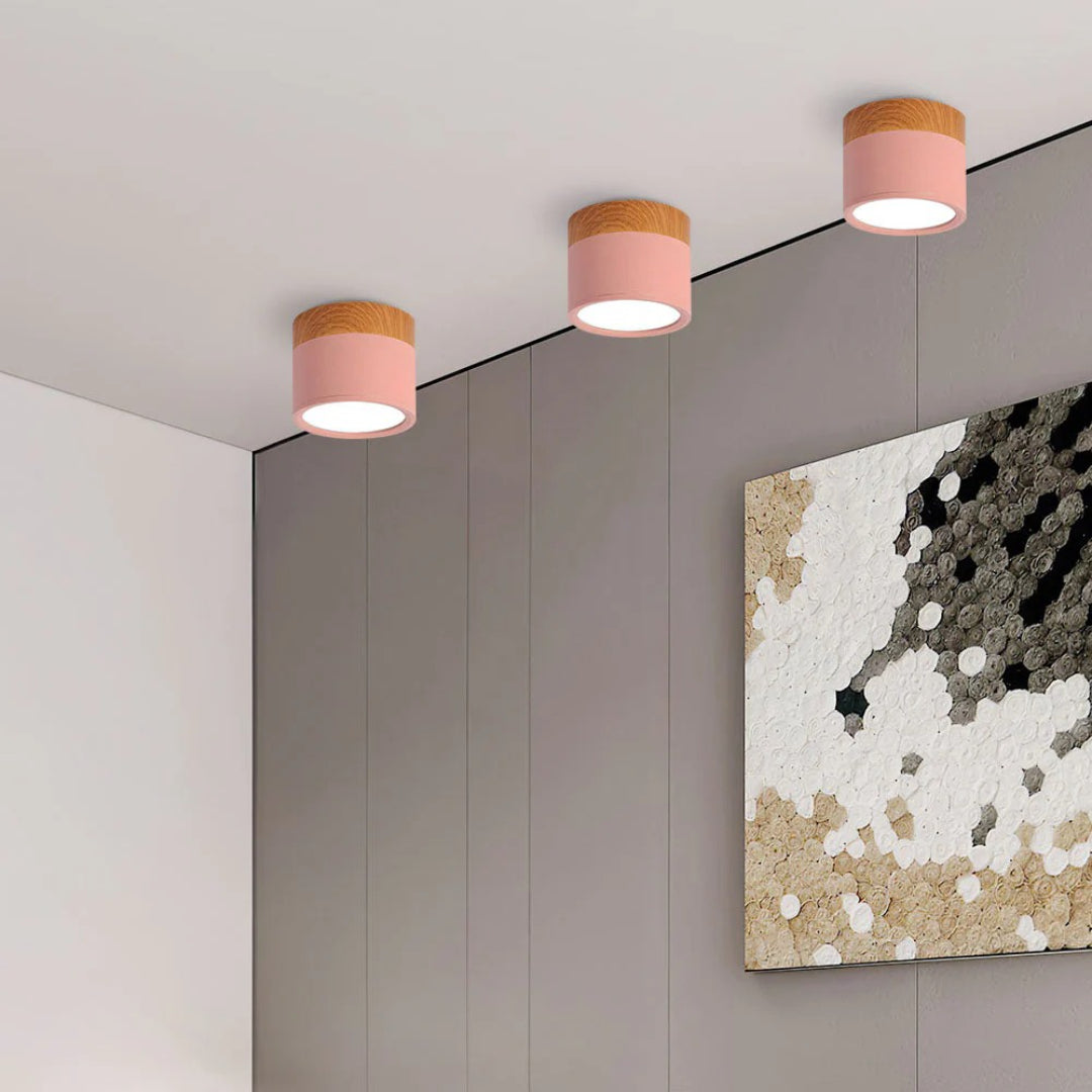 Nordische houten plafondlamp