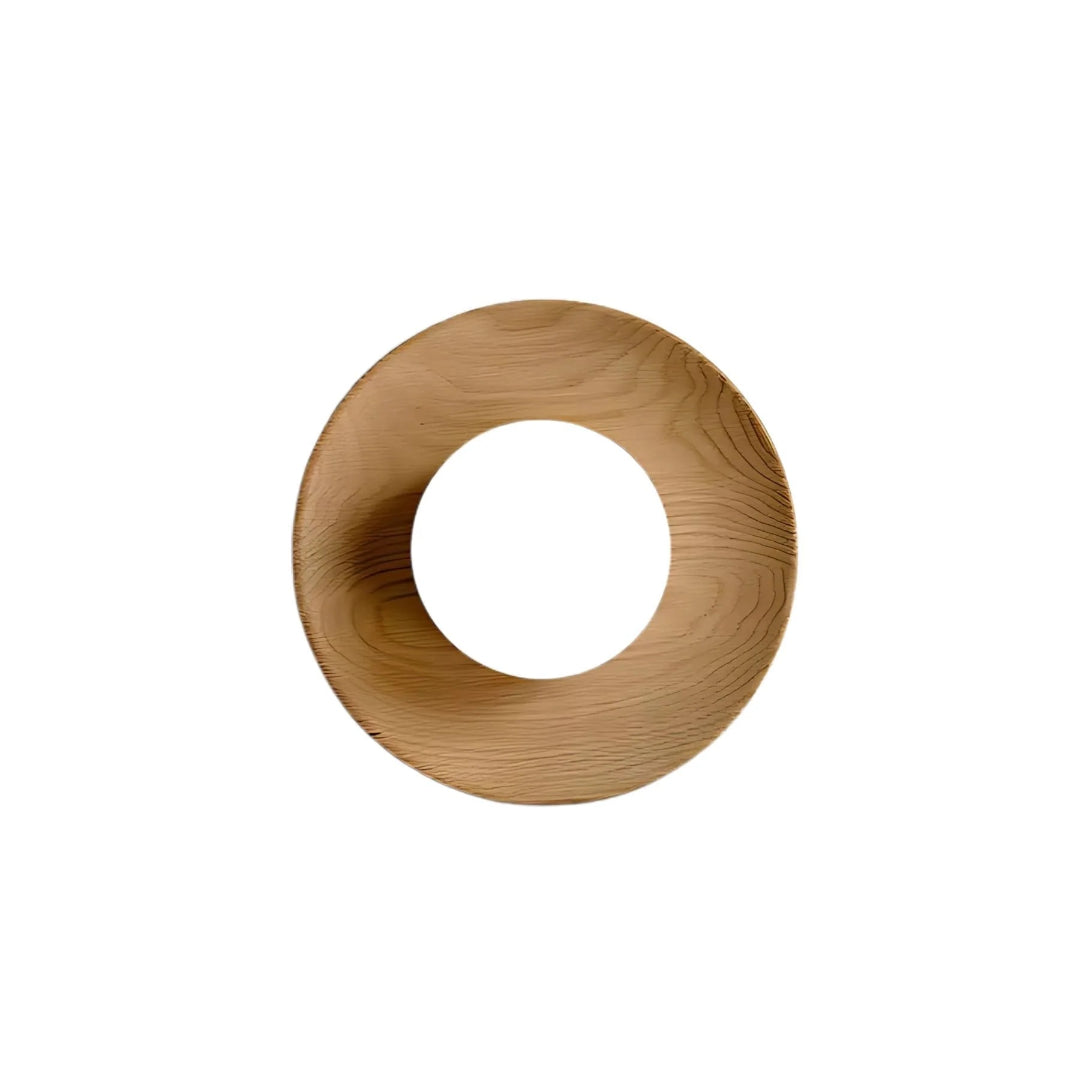 Houten Ronde Japandi Wandlamp