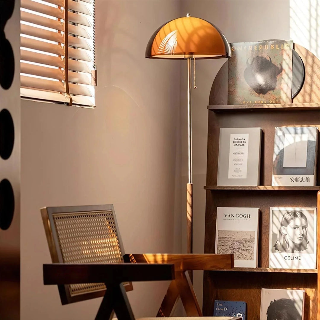 Retro metalen koepel vloerlamp