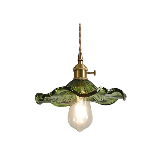 Vintage Bloemvormige Glazen Hanglamp