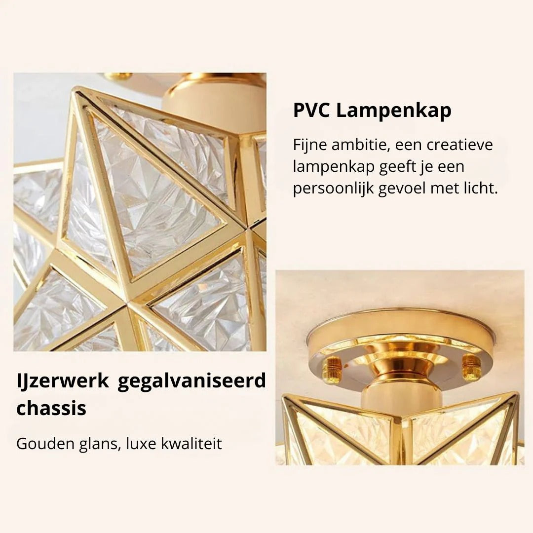 Stervormige metalen plafondlamp
