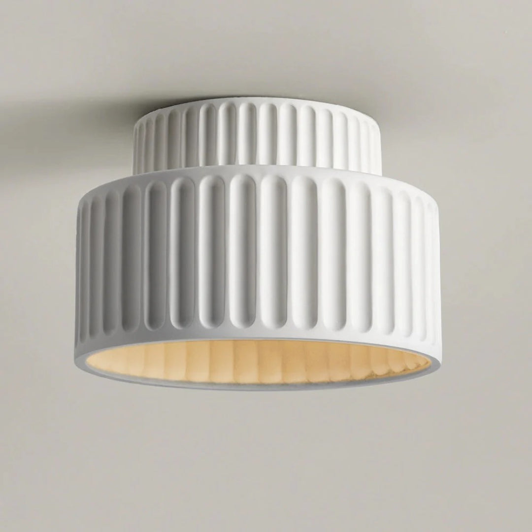 Minimalistische Geribbelde Keramische Plafondlamp