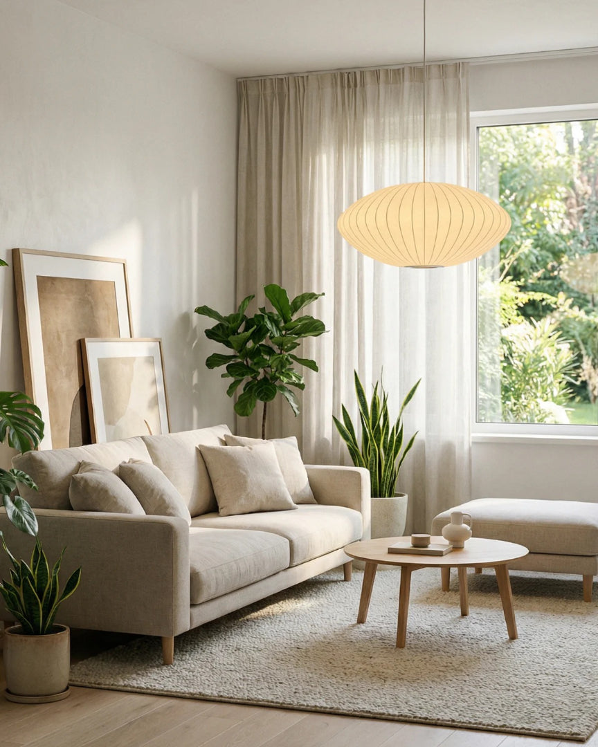 Japandi papieren hanglamp