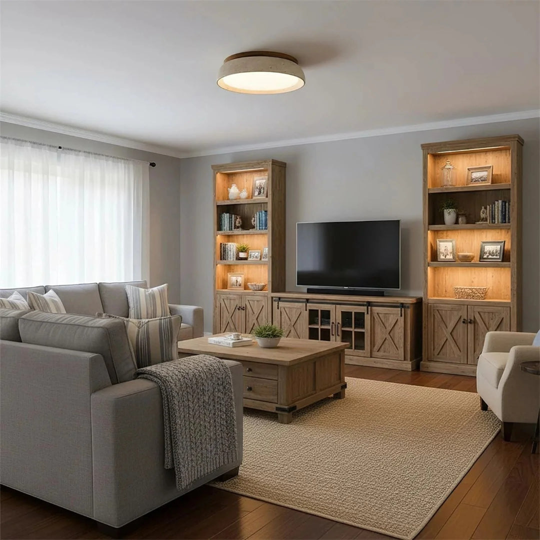 Ronde stenen plafondlamp