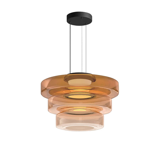 Gelaagde glazen LED hanglamp