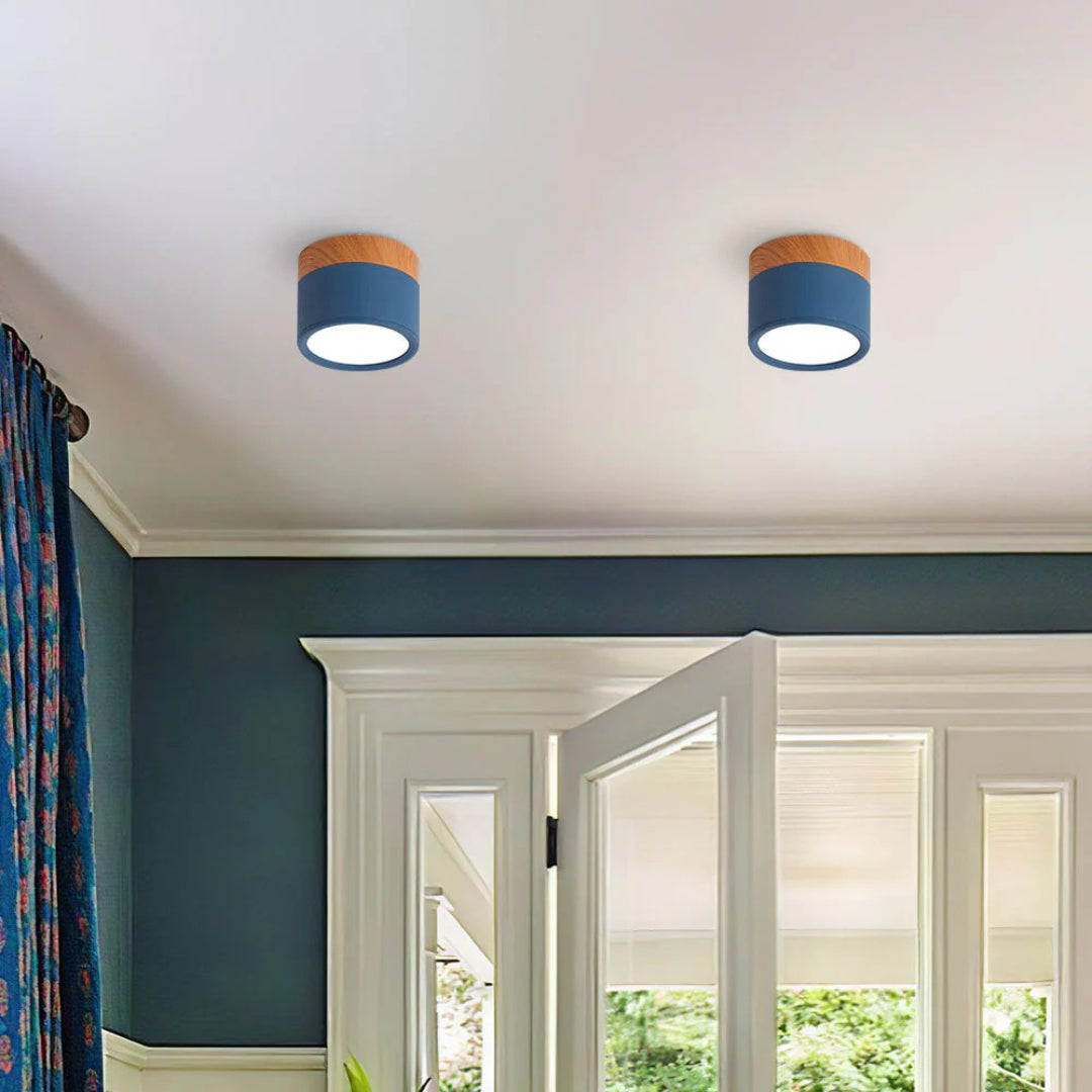 Nordische houten plafondlamp