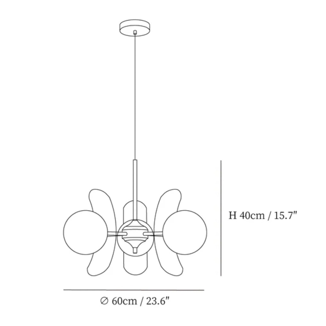 Mid-Century Glazen Hanglamp