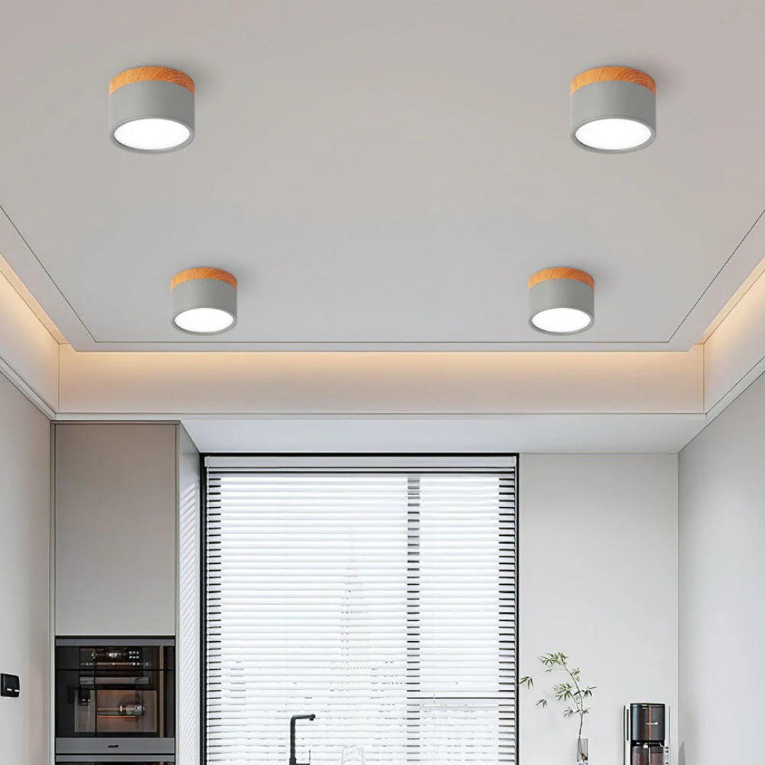 Nordische houten plafondlamp