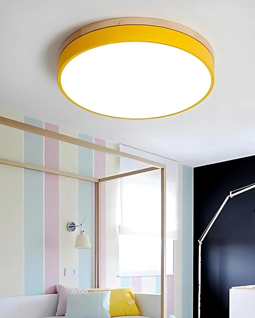 Scandinavische houten LED plafondlamp
