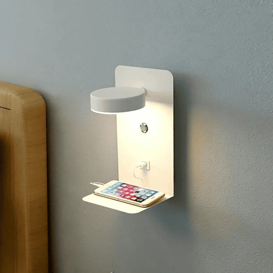 Minimalistische LED wandlamp met oplader