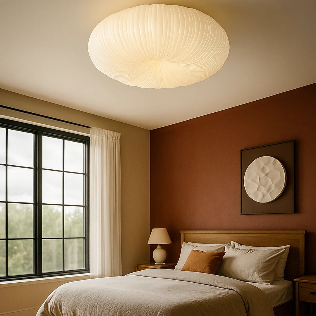 Minimalistische LED-plafondlamp van stof