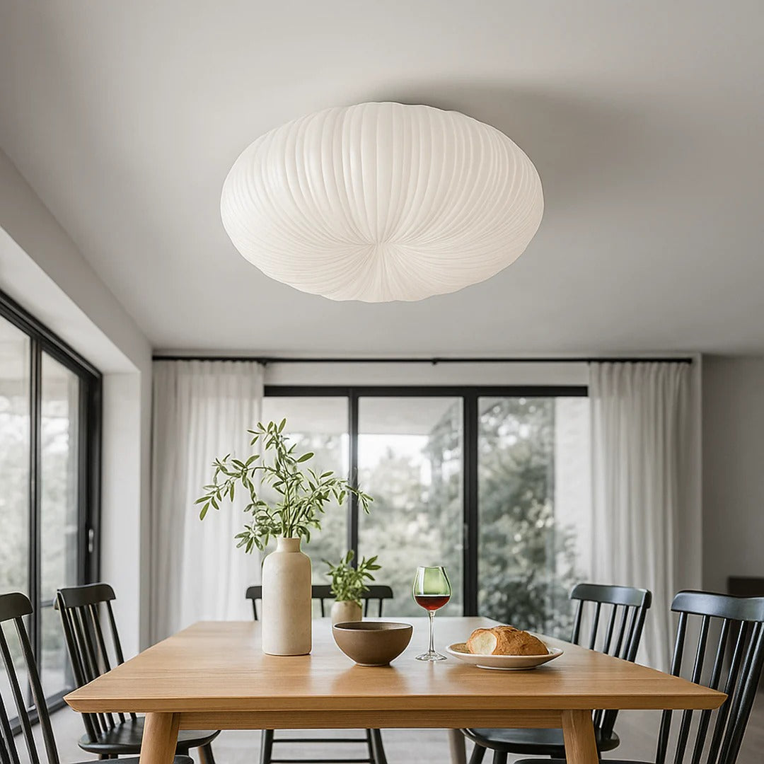 Minimalistische LED-plafondlamp van stof