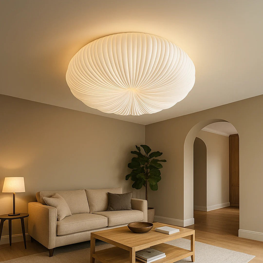 Minimalistische LED-plafondlamp van stof