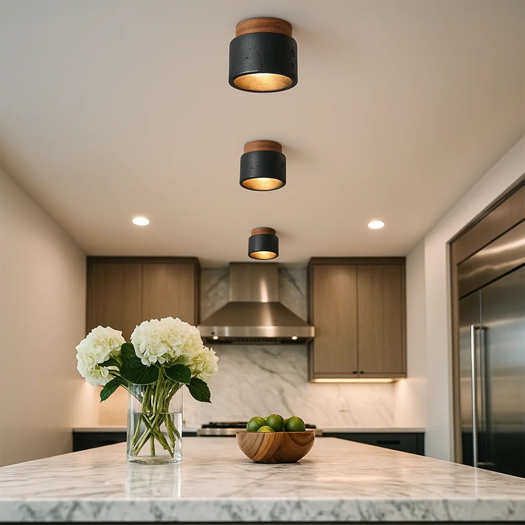 Moderne stenen plafondlamp