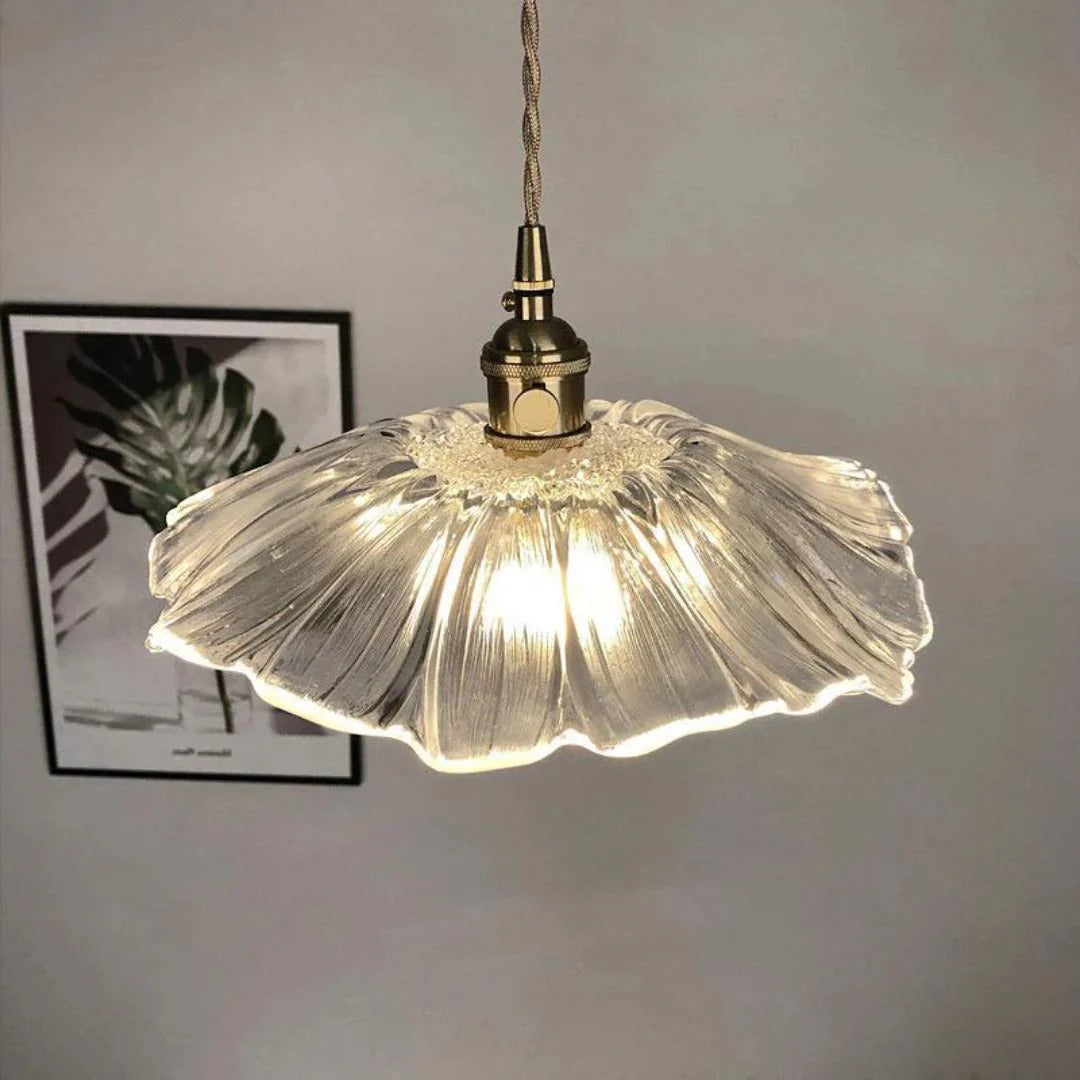 Glazen bloemen hanglamp