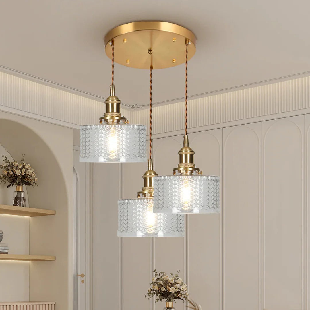 Geribbelde glazen hanglamp