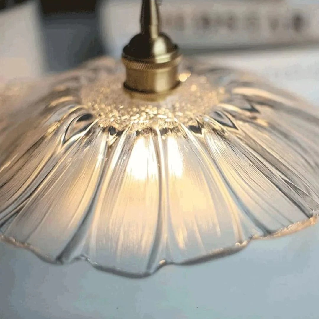 Glazen bloemen hanglamp
