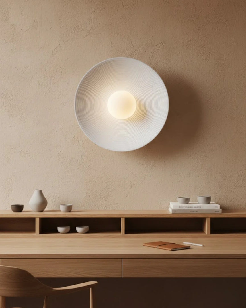 Japandi keramische wandlamp