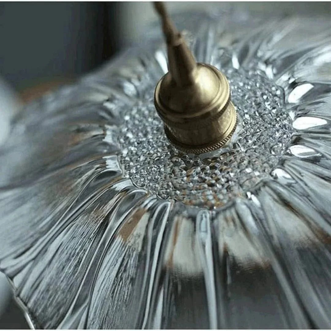 Glazen bloemen hanglamp
