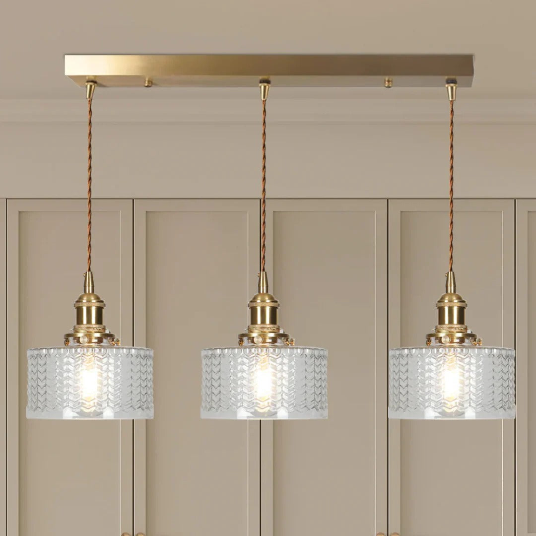 Geribbelde glazen hanglamp