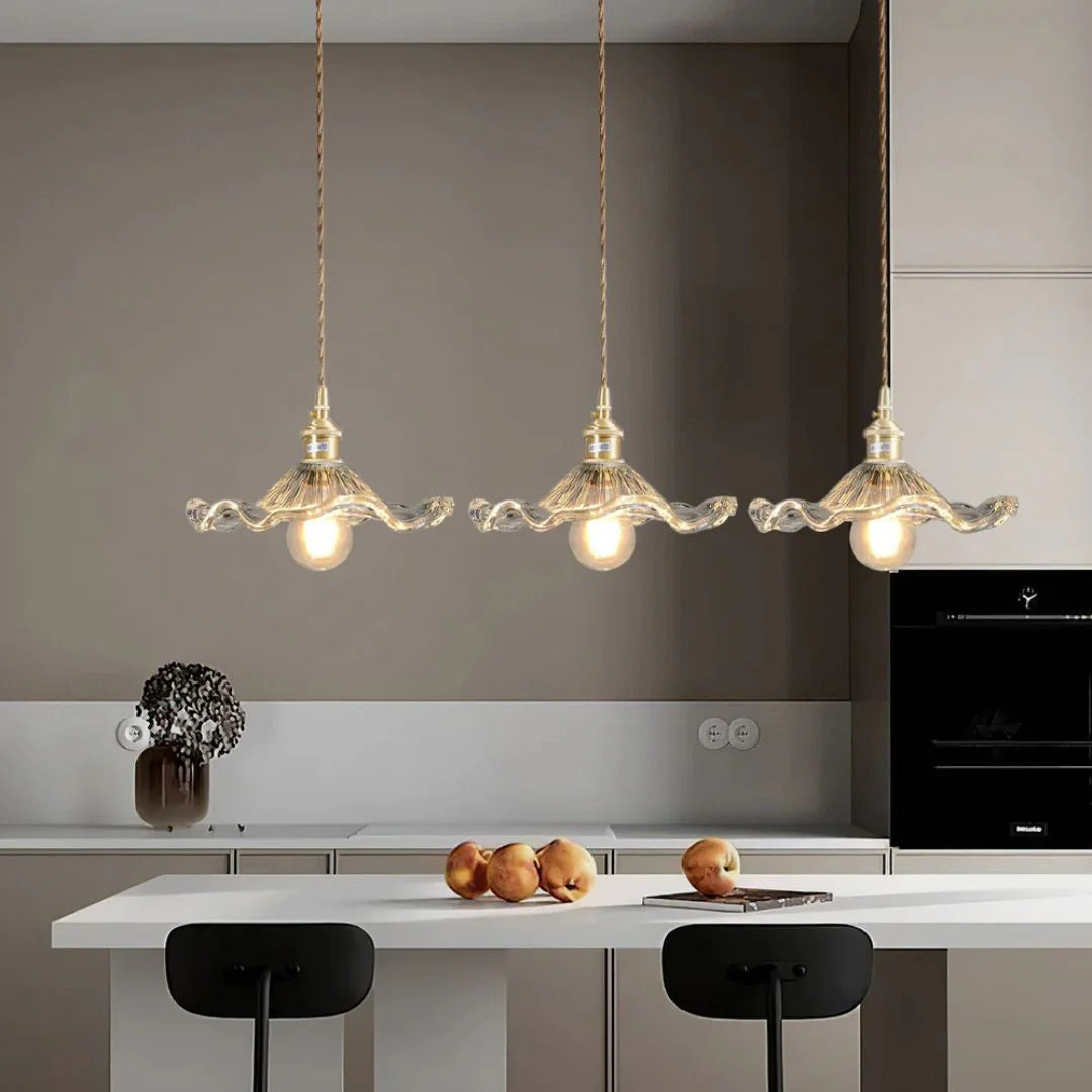 Vintage Bloemvormige Glazen Hanglamp