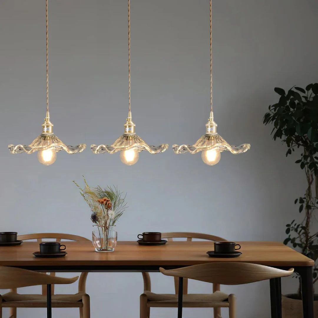 Vintage Bloemvormige Glazen Hanglamp