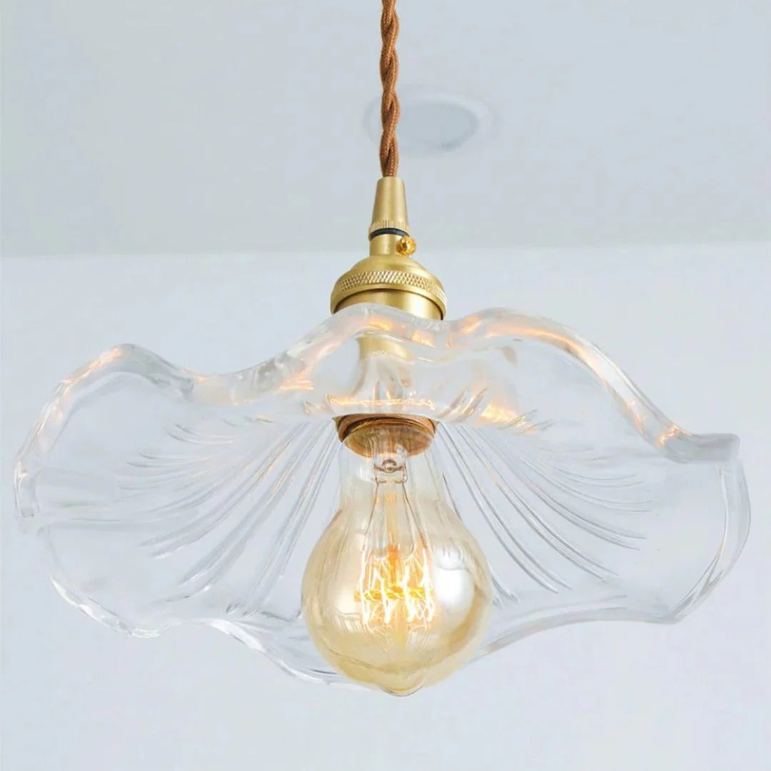 Vintage Bloemvormige Glazen Hanglamp