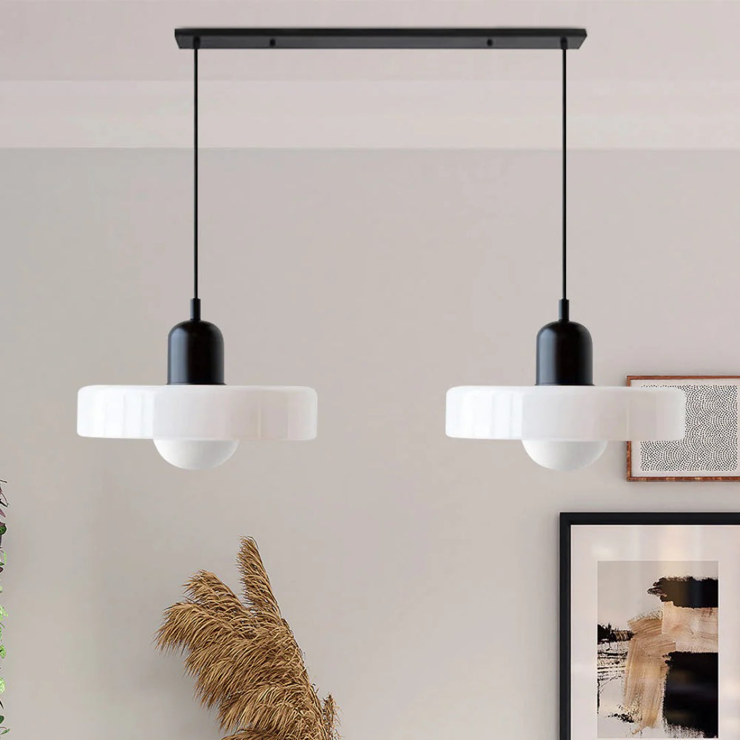 Retro metalen glazen hanglamp