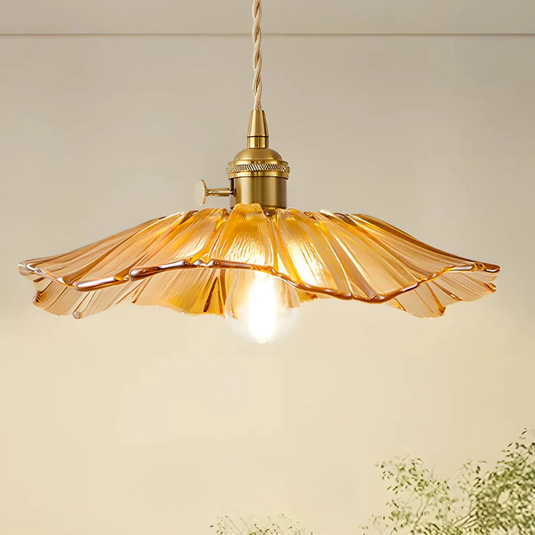 Glazen bloemen hanglamp