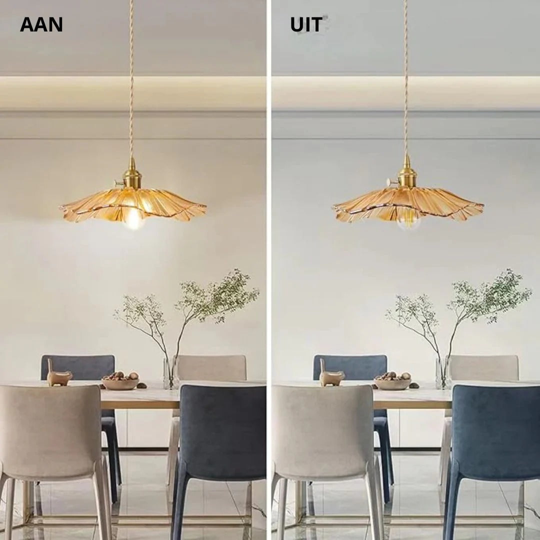 Glazen bloemen hanglamp
