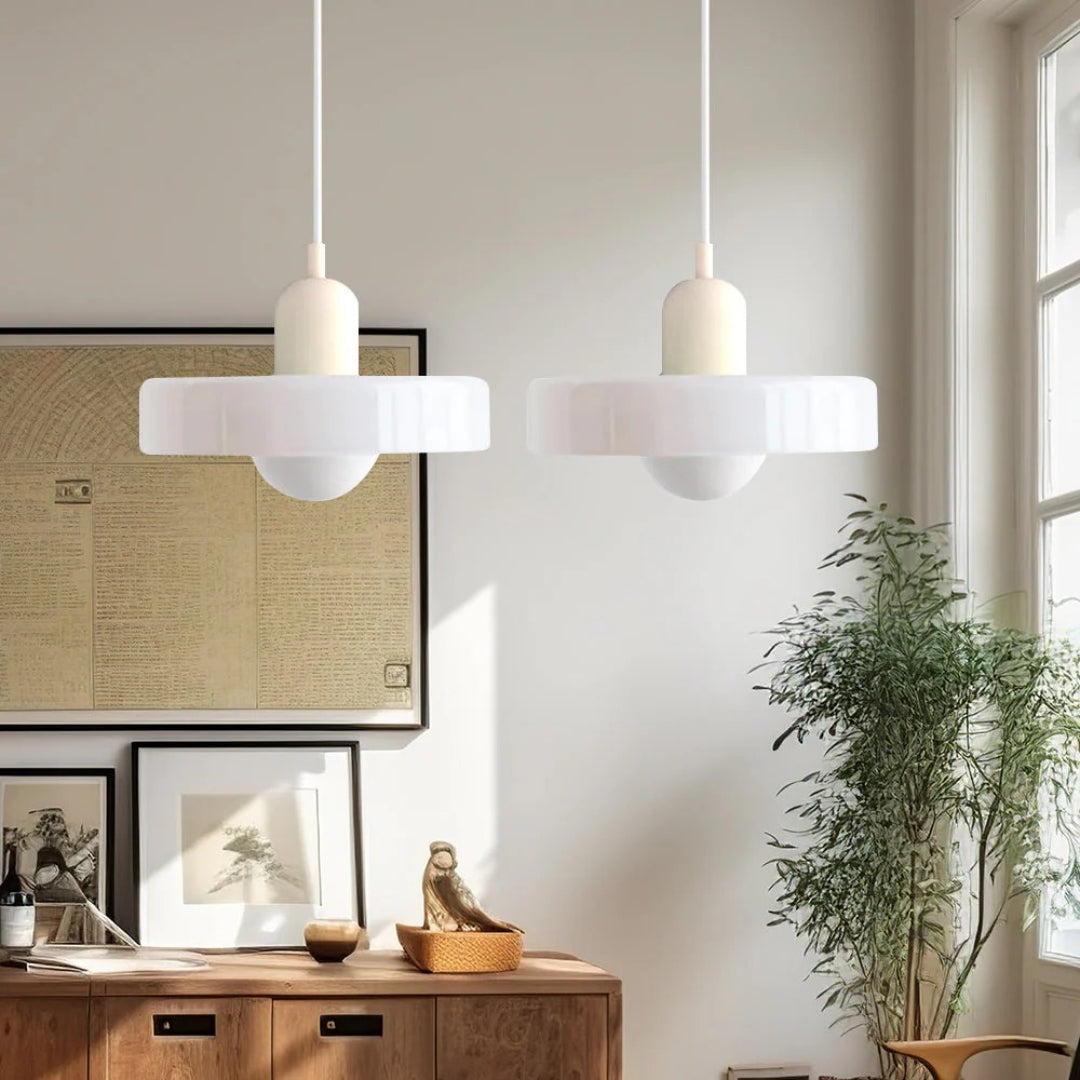 Retro metalen glazen hanglamp