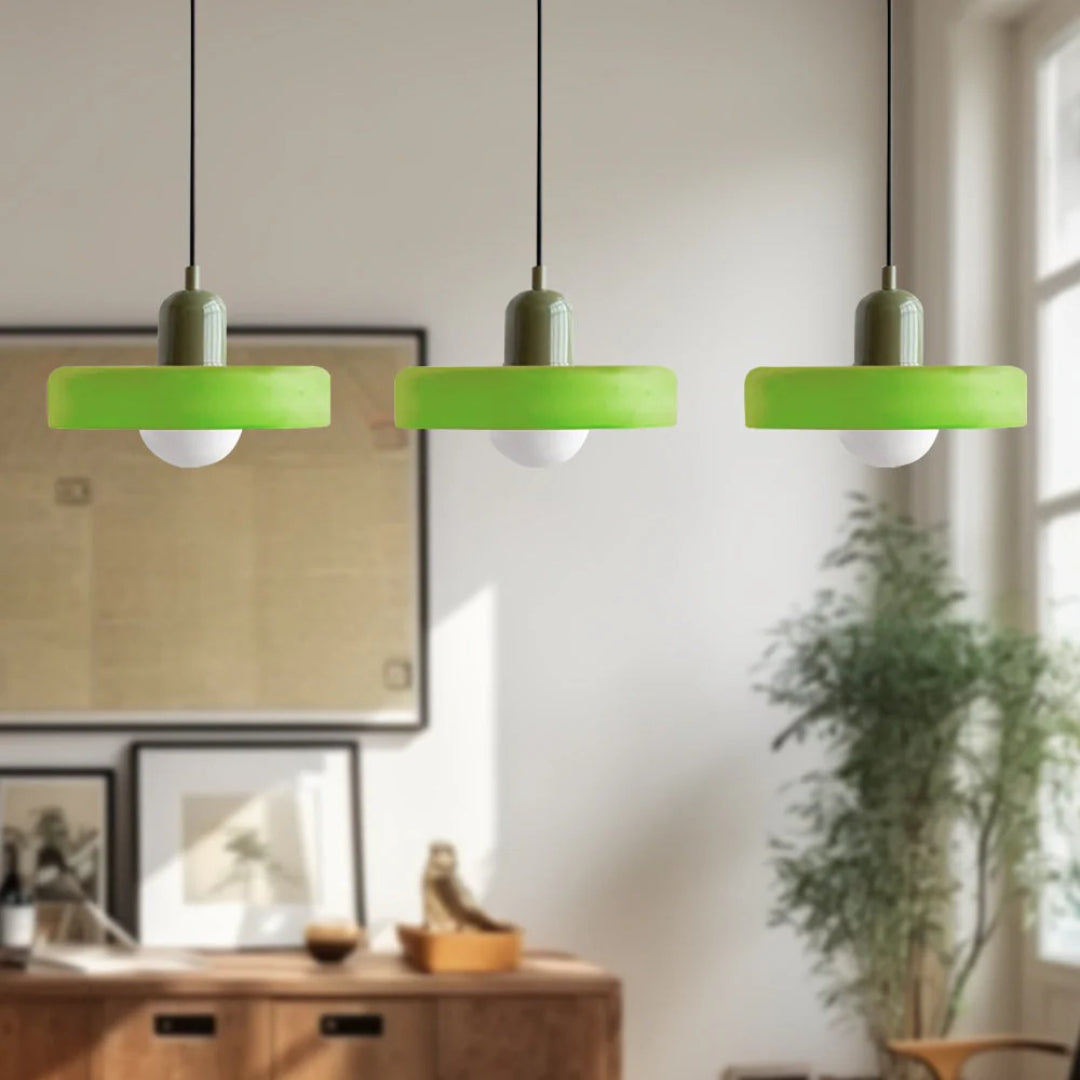 Retro glazen drievoudige hanglamp