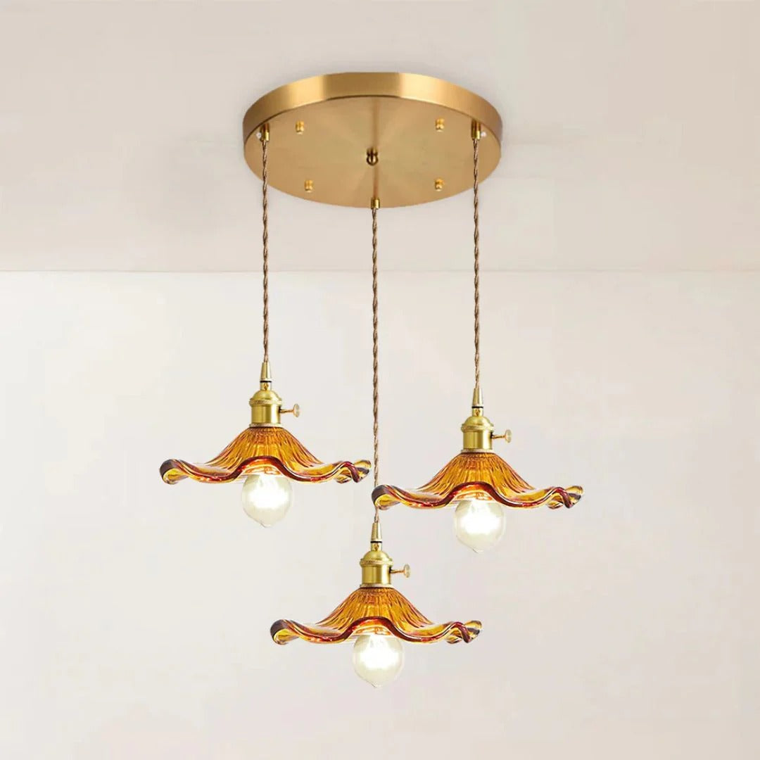 Vintage Bloemvormige Glazen Hanglamp