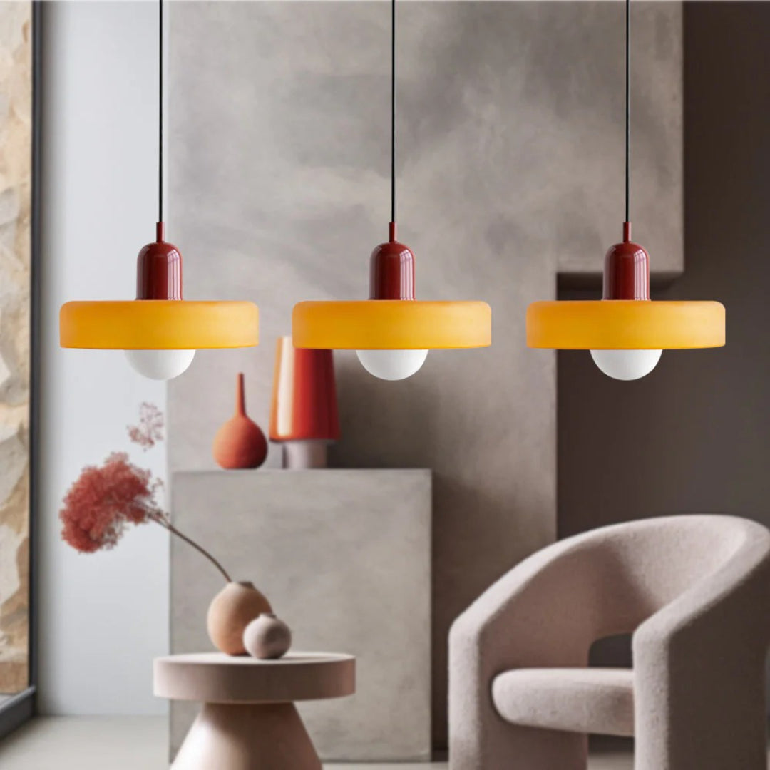 Retro glazen drievoudige hanglamp