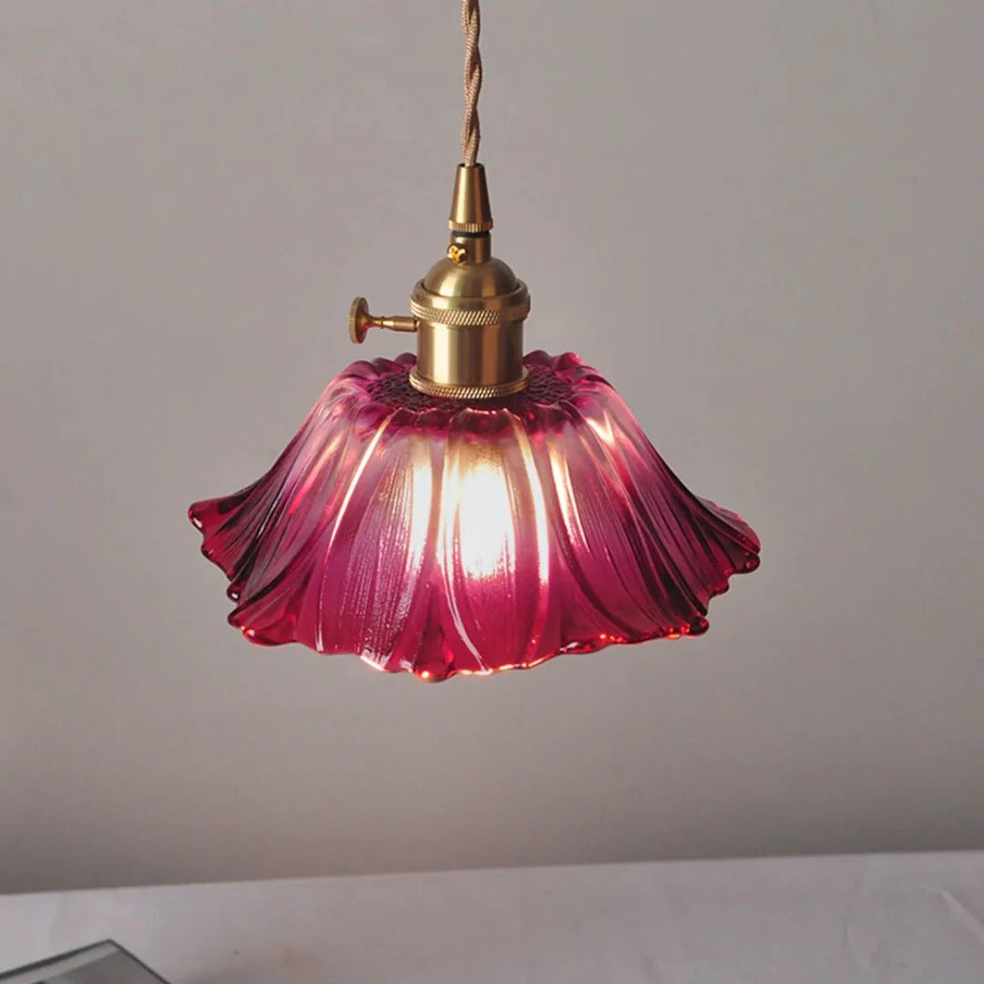 Glazen bloemen hanglamp