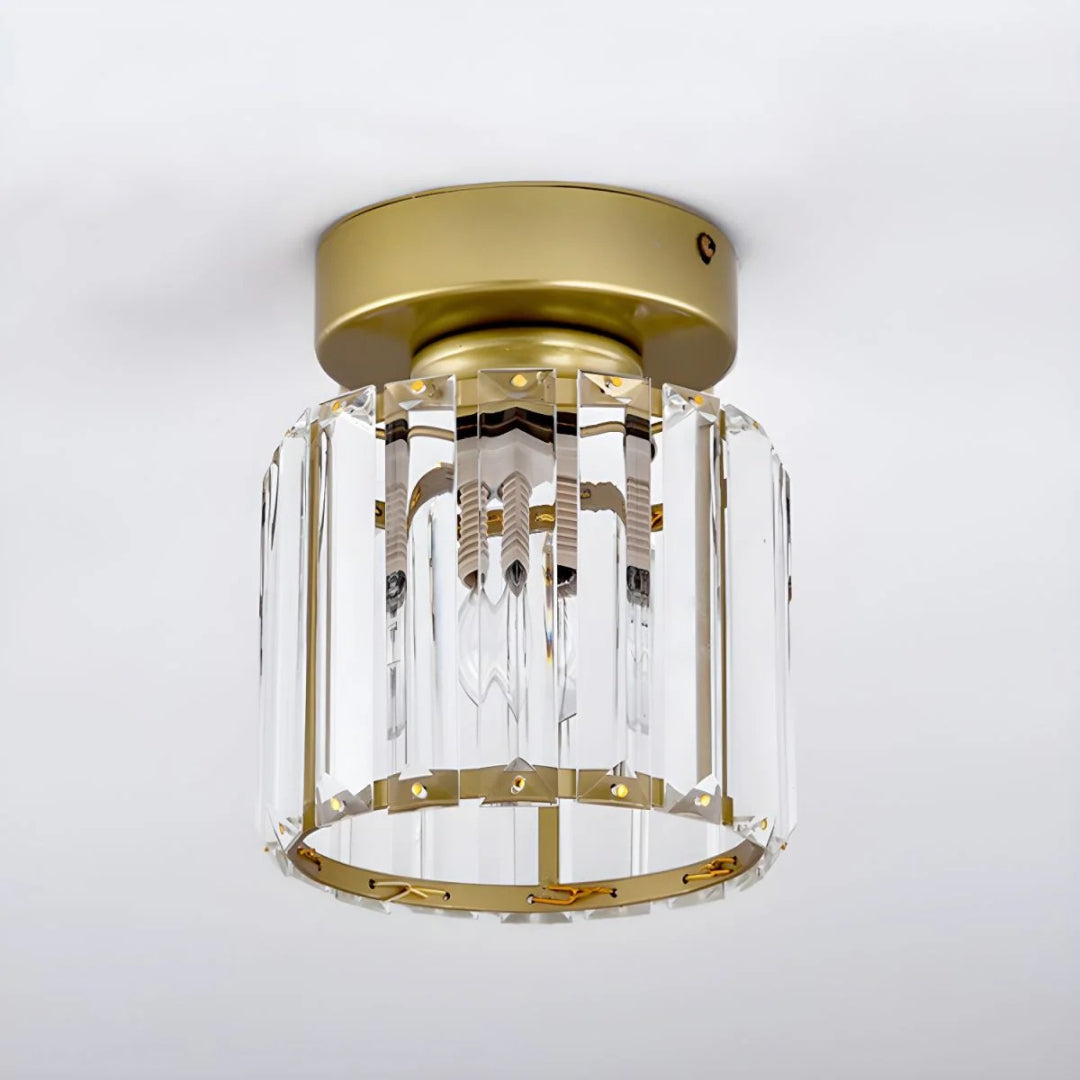Kristallen metalen kubus plafondlamp